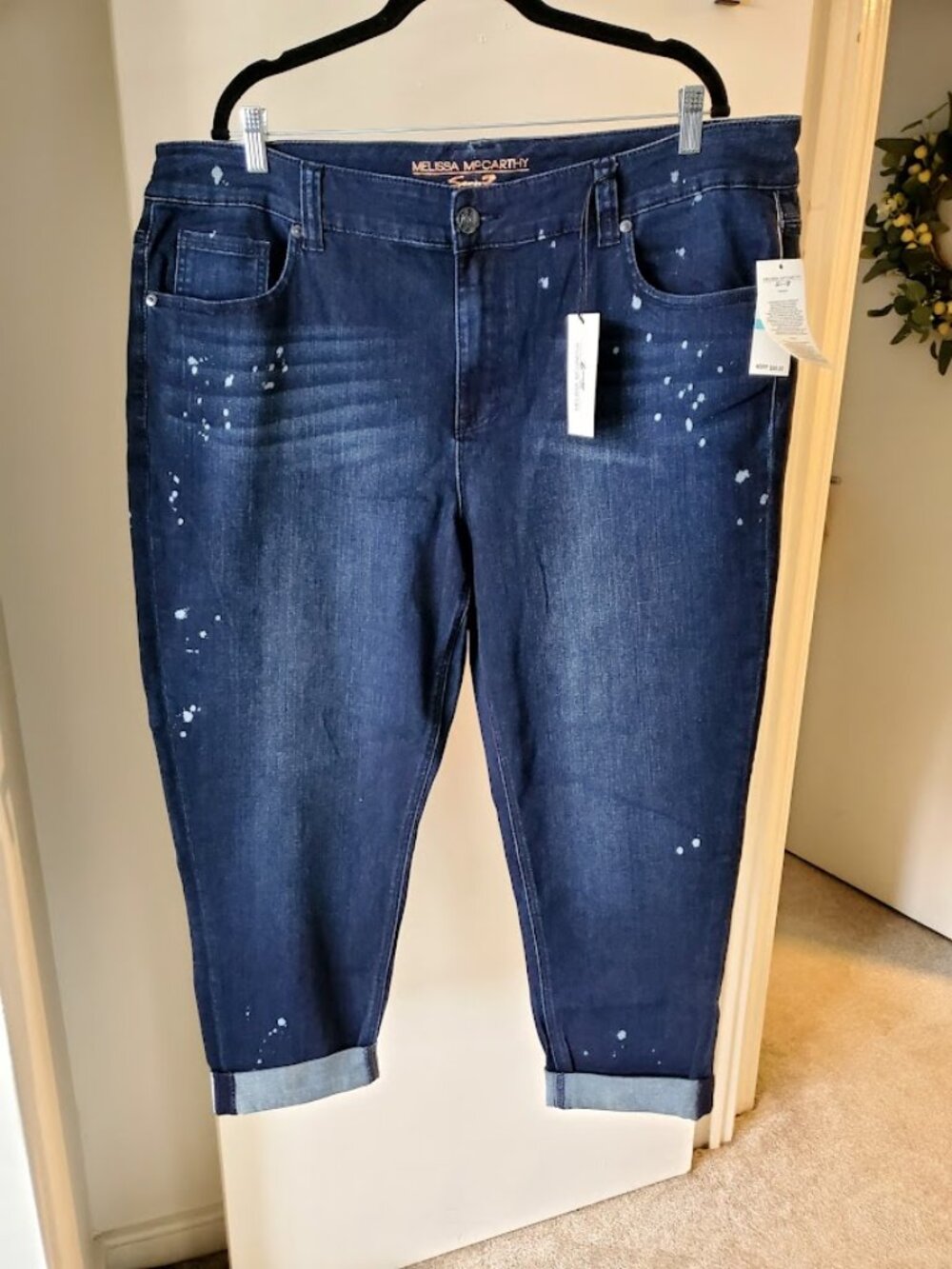 NWT Melissa McCarthy Seven7 Girlfriend Dark Blue Jeans 20W